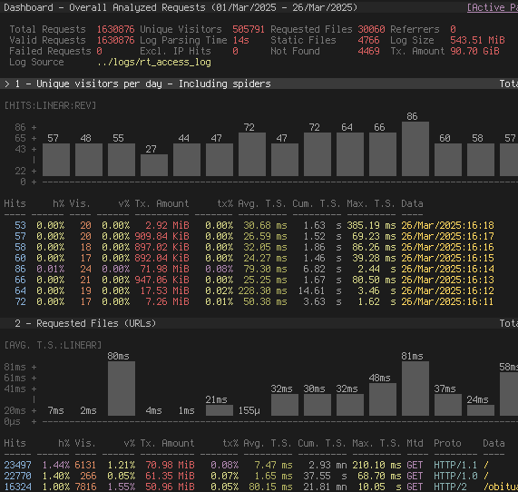 GoAccess terminal dashboard